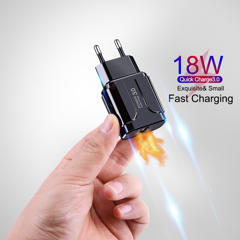 Charger USB 1 Port QC3.0 3A 18W EU Plug