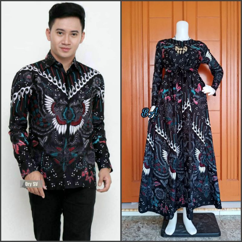 Maura Couple (COD) - Sania Ruffle Batik Couple ori Ndoro jowi DNT Garansi Termurah Shopee-Kupu putih