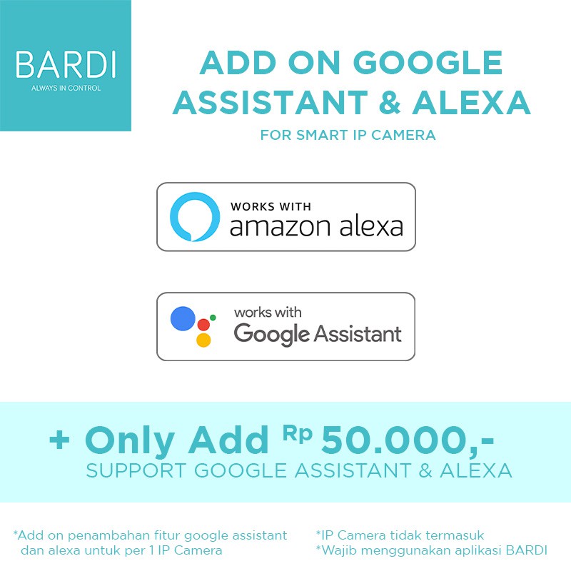 Add On Google Assistant &amp; Alexa untuk IP Camera (Untuk 1 unit Camera)