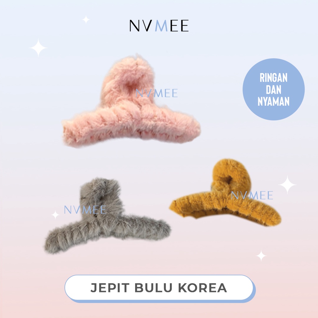 NVMEE - Jepit Rambut Bulu Korean Hairclip