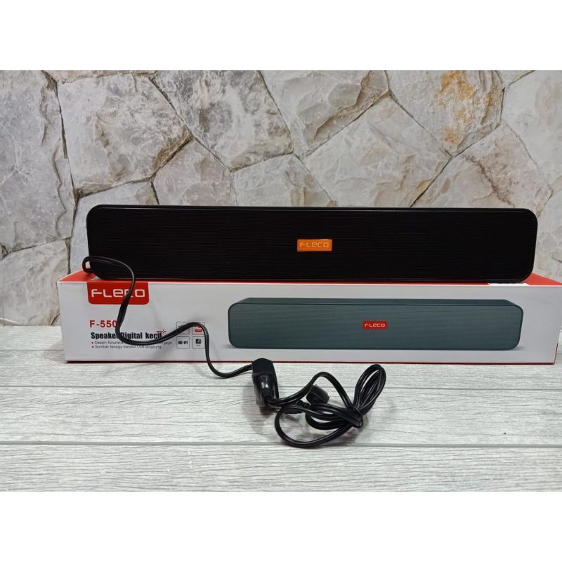 Speaker Fleco F-550 // F-551 BT / Soundbar Laptop / PC / Gaming / Super Bass Portable / Power Full Mini Soundbar