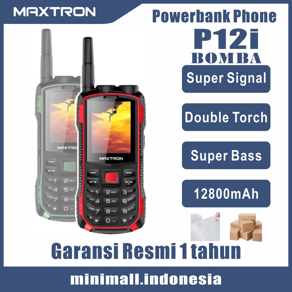 MAXTRON P12 BOMBA - HP Antena - HP Powerbank - Bluetooth Speaker - HP MAXTRON P12i BOMBA - HP GUNUNG