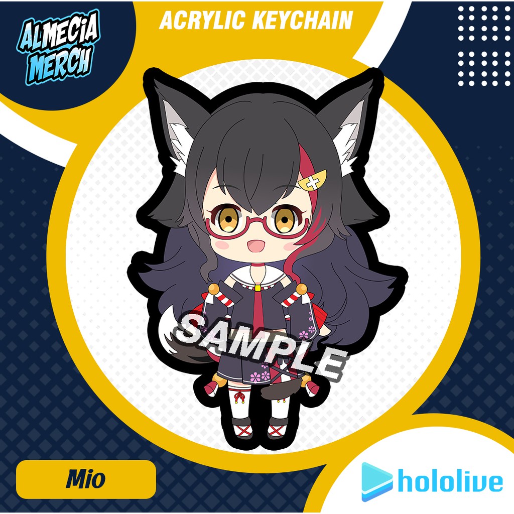 Gantungan Kunci Hololive JP Ookami Mio / Keychain Ookami Mio Virtual Youtuber