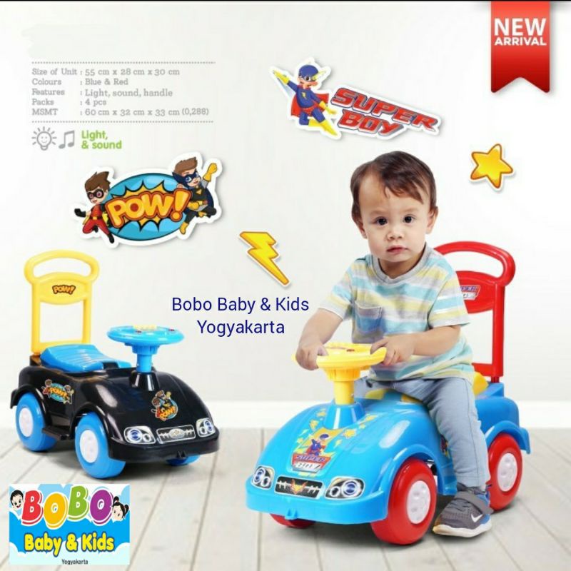 Ride on Superboy Mainan dorong anak mobil dorong anak Mainan Tunggang Anak Mobilan Anak Mobil Dorong