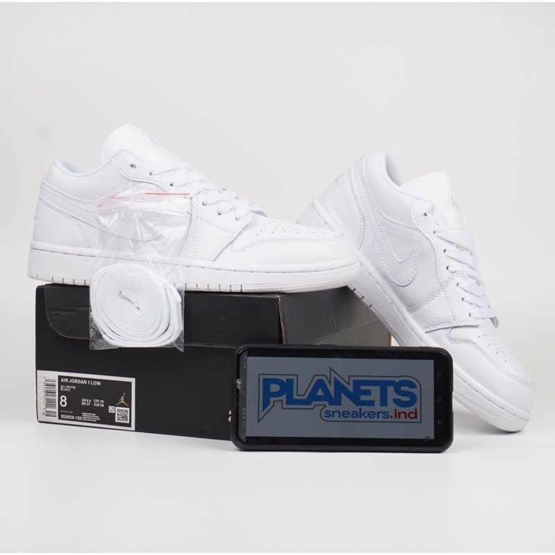 Nike Air Jordan 1 Low White  Full Putih