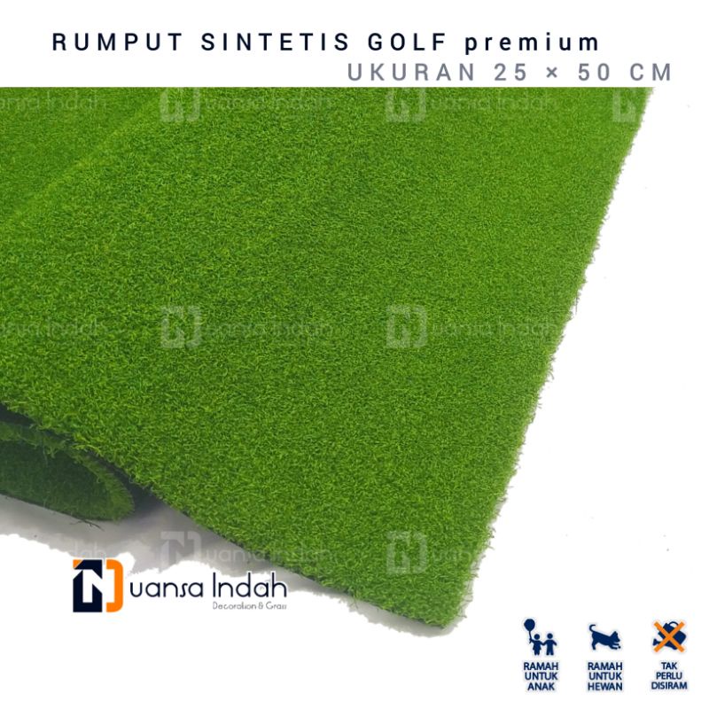 rumput sintetis type golf premium ukuran 25x50 cm