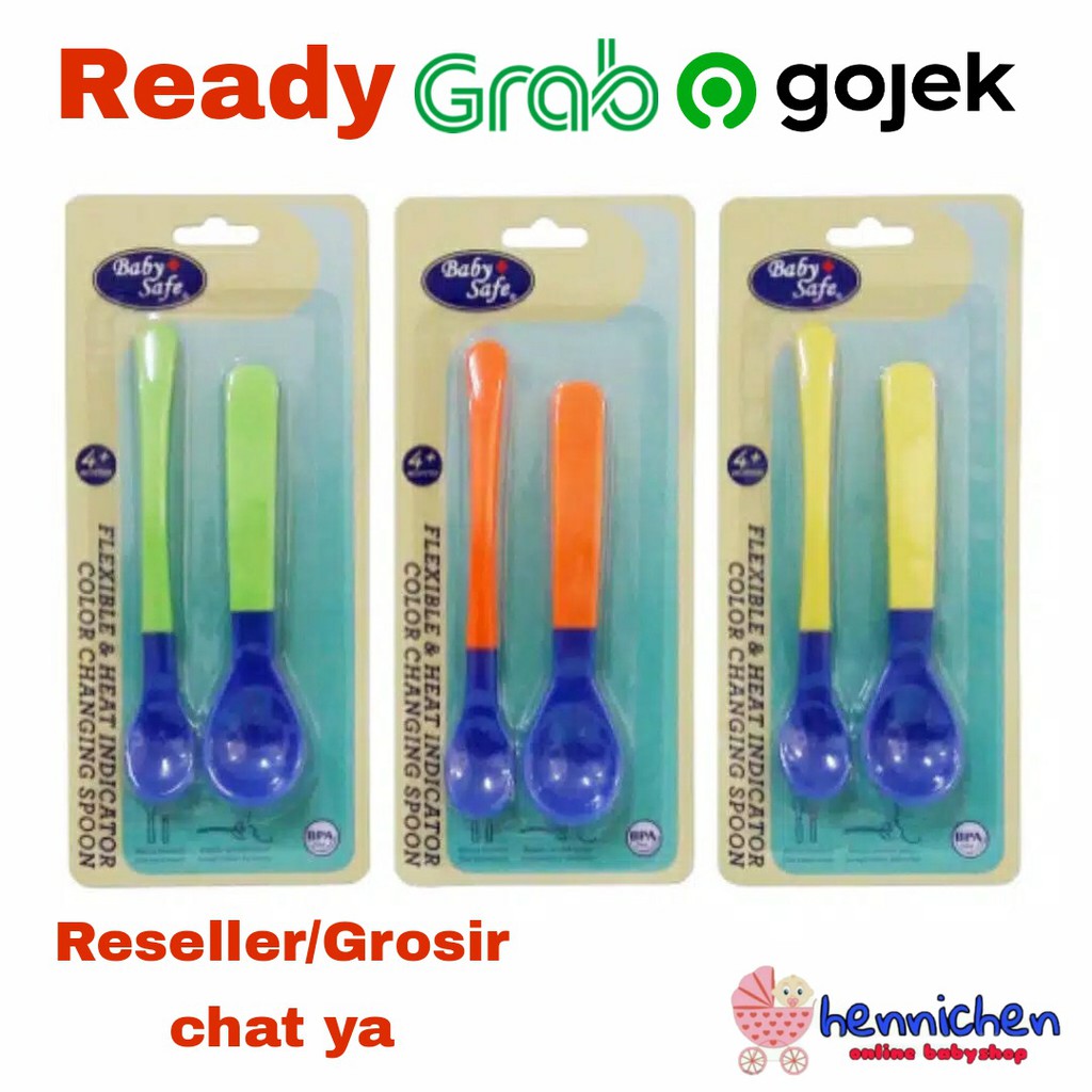 BABY SAFE Flexible Heat Indicator Spoon 2pcs Sendok Bayi BS350