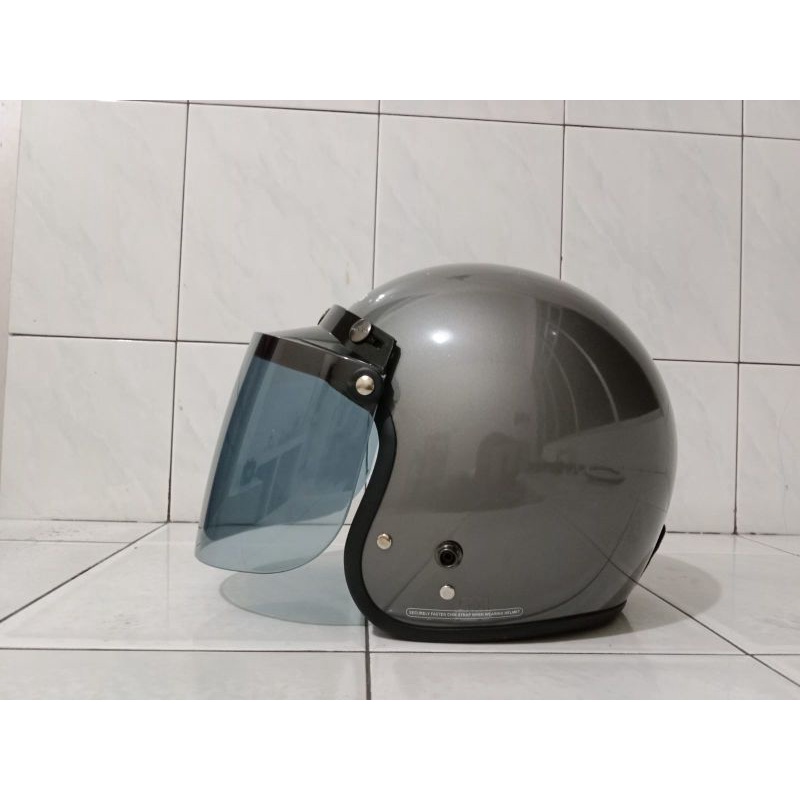 HELM CAKIL FULL FACE LIST CHROME CUSTUM FULL LEHER ORIGINAL SNI
