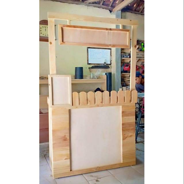 Booth portable gerobak kayu