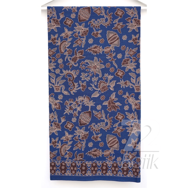 KAIN BATIK PREMIUM Bahan Katun Motif Kembang Warna Biru Blue 723035 Cap 72 Jarik Jarit Samping Kebat Panjang Batik Katun Modern Premium Bahan Seragam Batik Pernikahan Kantor Keluarga Murah Kamen Jadi Batik Bali Lembaran