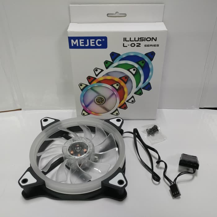 Illusion L-02 RGB Mejec Fan Casing 12CM LED RING - Fan Case 12 cm Illusion L02 Mejec RGB