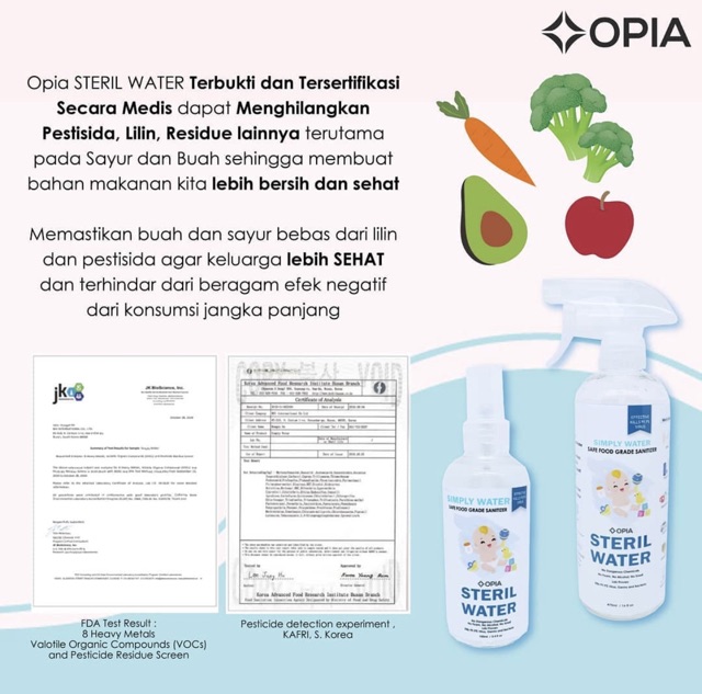 Opia Steril Water &amp; Sanitizer