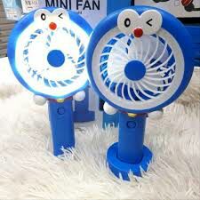 Kipas Angin Portable Genggam 2 IN 1 / Mini Hand Fan LED Hello Kitty Doraemon