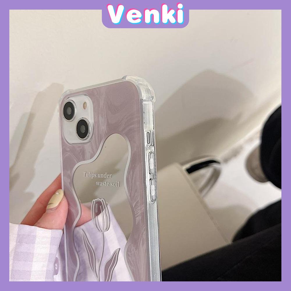 iPhone Case Acrylic Mirror Airbag Shock Resistant Big Hole Camera Protection Cute Marble Flower Compatible For iPhone 11 iPhone 13 Pro Max iPhone 12 Pro Max iPhone 7 Plus