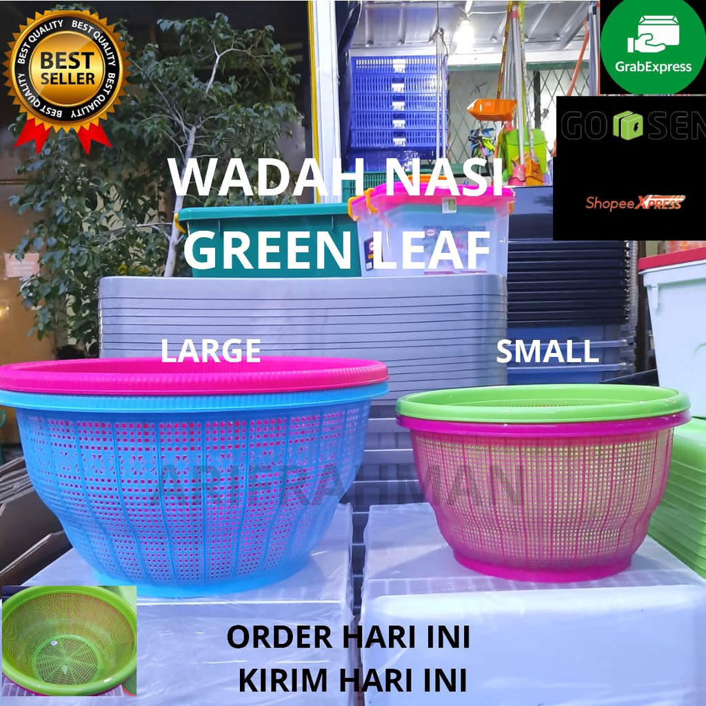 Bakul / Wakul Nasi Wadah Nasi Tempat Nasi Plastik Green Leaf Small - Large