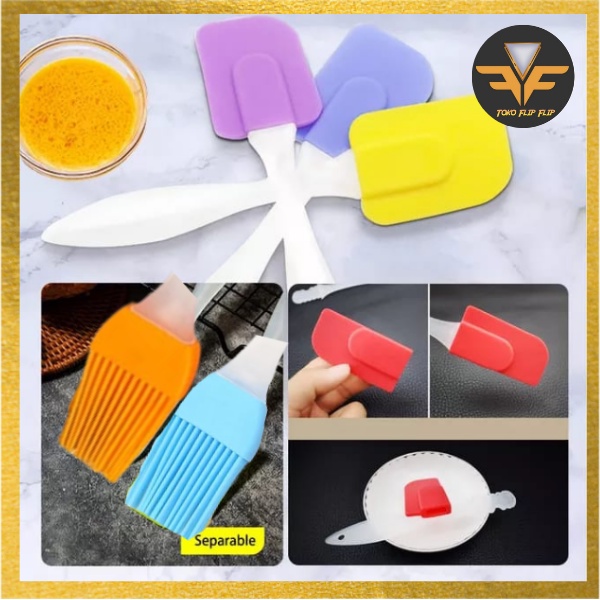 Spatula Sutil Kuas Mentega Mini Silicone Spatula Sutil Kuas MentegaMemasak bahan Silicone Tahan Panas Spatula Silicone Dapur Food Grade Serbaguna