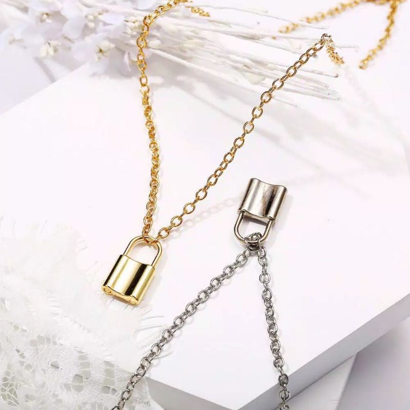Kalung cantik / kalung lucu / kalung wanita / kalung gembok / kalung kekinian