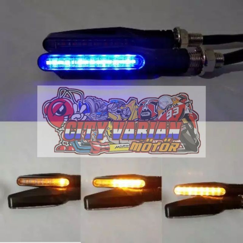 Lampu LED sein Running sen 2 warna senja sein model moge waterproof RX KING CB Tiger Vixion Vario