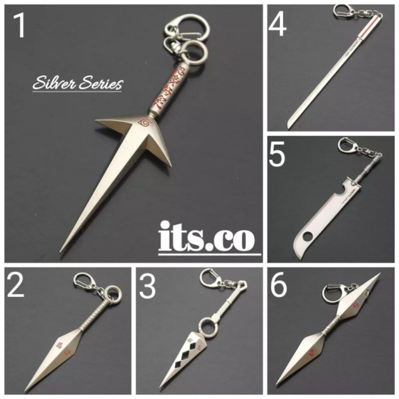ZONIME Keychain Kunai Naruto Yamato Gantungan Kunci Pedang Sasuke Zabuza Miniatur Action Figure Anim