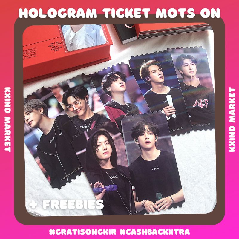 Hologram photo ticket BTS DVD MOTS ON E / MAP OF THE SOUL ON E / album BTS / tihol bts / PC JK v tae