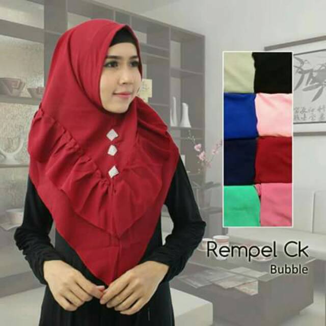 Hijab syari rampel tengah permata depan no pet grosir ecer bandung tanah abang kudus