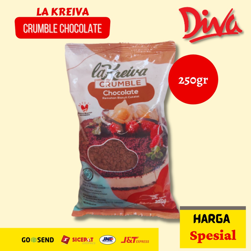 

[250gr] La Kreiva Crumble Chocolate - Remahan Biskuit Coklat Pack