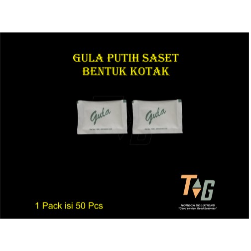 

Gula putih saset bentuk kotak / White sugar square isi 50 pcs