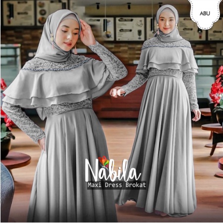 Gamis Brukat Wanita Mewah Kondangan Pesta Kekinian Terbaru 2021 Dress Sanjani Trend Fashion Viral Ukuran L XL XXXL brokat jumbo