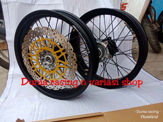 Paketan Velg CRF 150 Velg Supermoto ring 17 CRF khusus Piringan depan Lebar Tromol Ori CRF