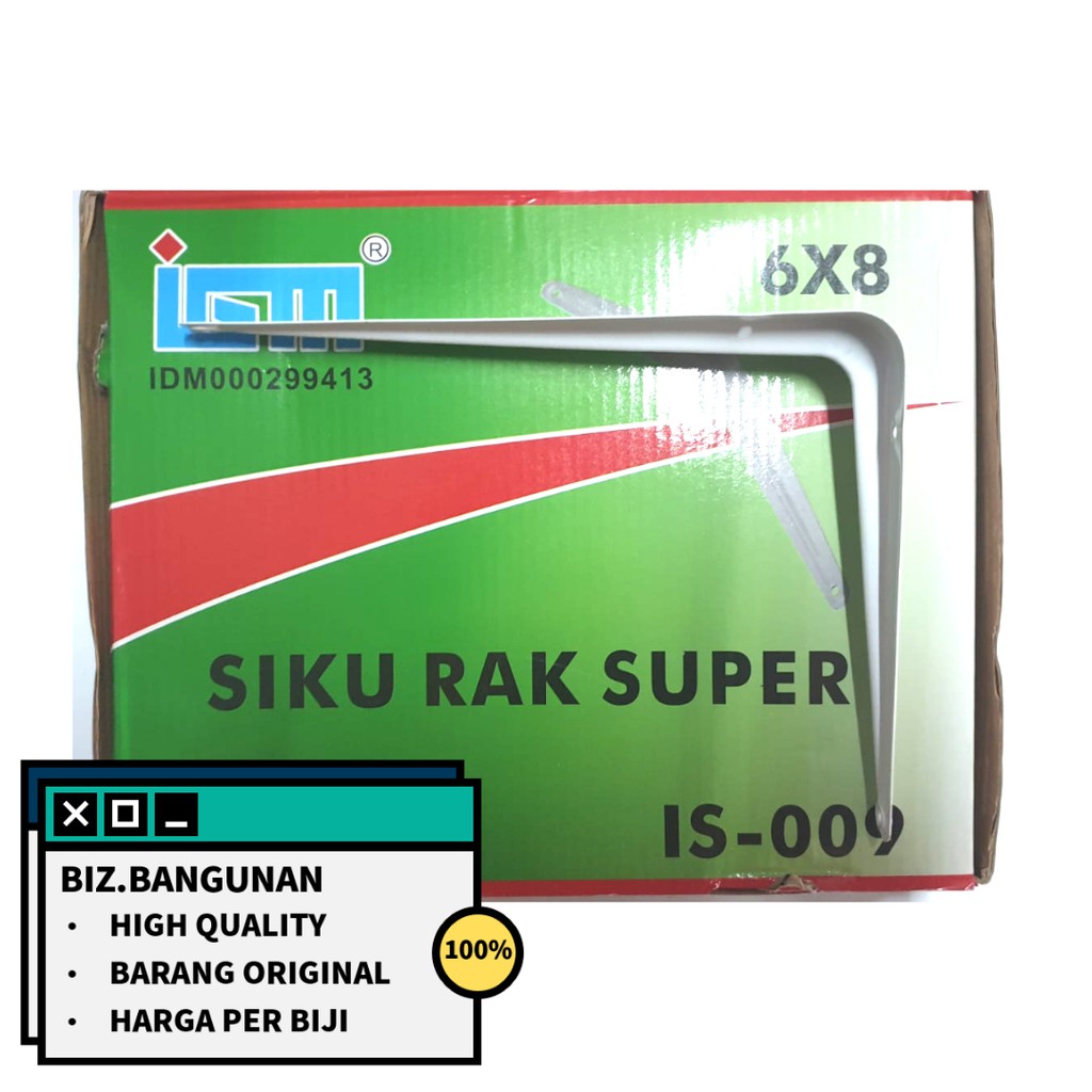 SIKU RAK IGM 6X8 PUTIH TEBAL - 15CM X 20CM - 6 X 8 IN