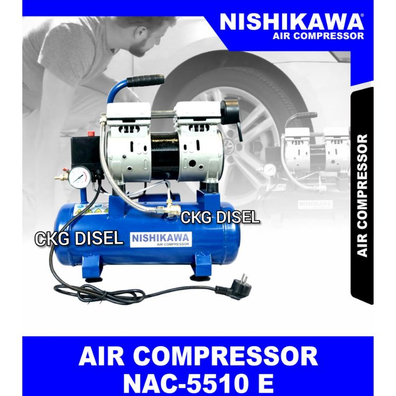 Air Compressor Oil Less Nishikawa NAC-5510 E Kompressor