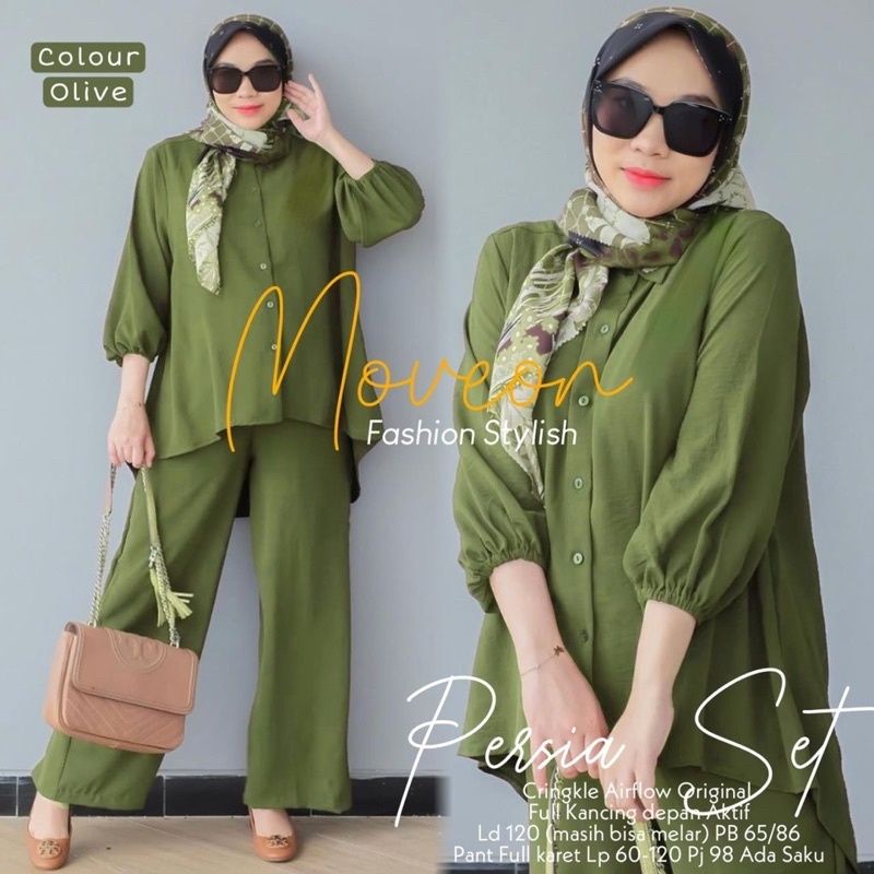 Persia set airflow crinkle premium XXL XXXL setelan terbaru terlaris