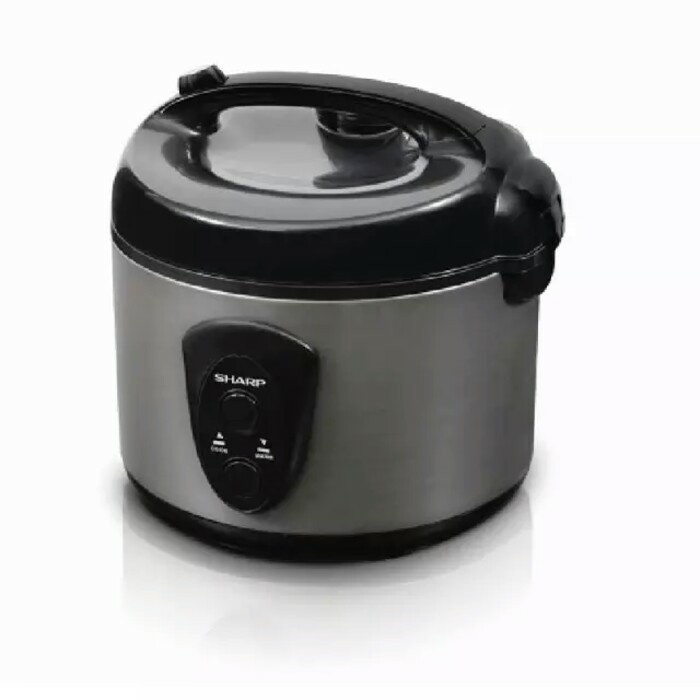 SHARP KSN-18 MG  Rice Cooker Stenlis Body  kapasitas 1,8 Liter warna Silver &amp; Merah Harga Termurah