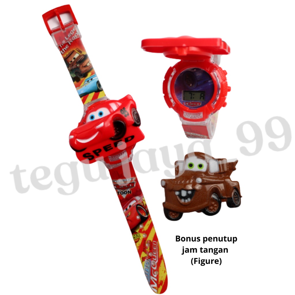 JAM TANGAN FASHION ANAK LAKI-LAKI LAMPU WARNA WARNI &amp; MUSIK 2 IN 1 KARAKTER KARTUN TE1043