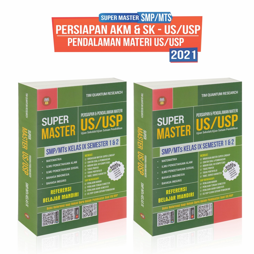 Buku Akm : Super Master Pelajaran - Super Master Pendidikan -Akm & Sk Us & Usp Smp Kelas VII VIII IX-2