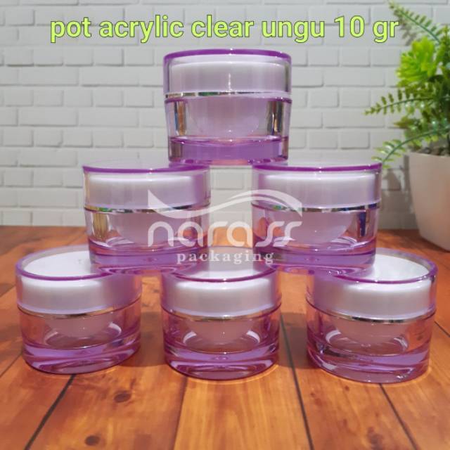 Pot acrylic clear ungu 10 gr