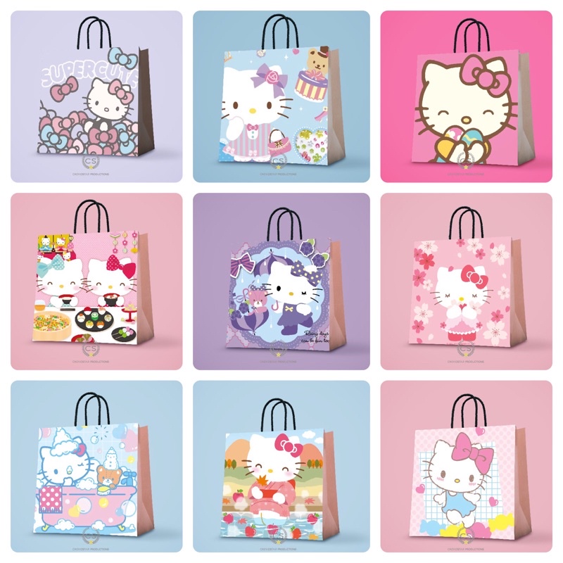 

Paper bag sanrio Hello kitty cheviostar Goodie bag Tas kado Tas kertas Hampers ulang tahun Bungkus kado