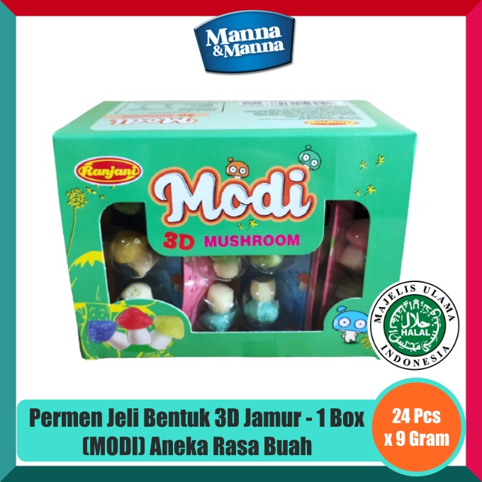 

Permen Jeli Aneka Rasa Buah Bentuk 3D Jamur Modi - 1 Box - 216 Gram