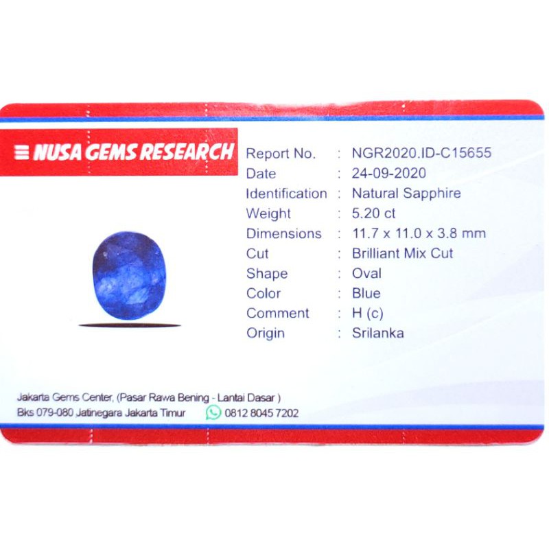 [BISA BAYAR DITEMPAT] BATU BLUE SAFIR CEYLON SRILANKA + MEMO NGR GEMSLAB SIAP PAKAI