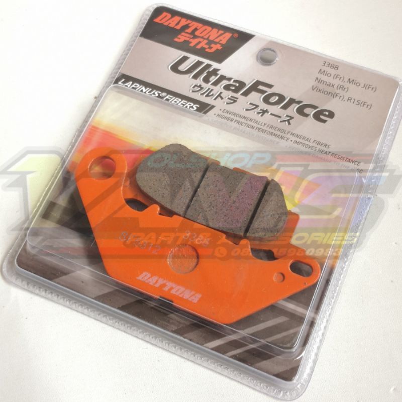 Kampas Rem Daytona Ultra Force Lapinus Fiber 3388 BELAKANG All Nmax ABS Dan NON ABS Original