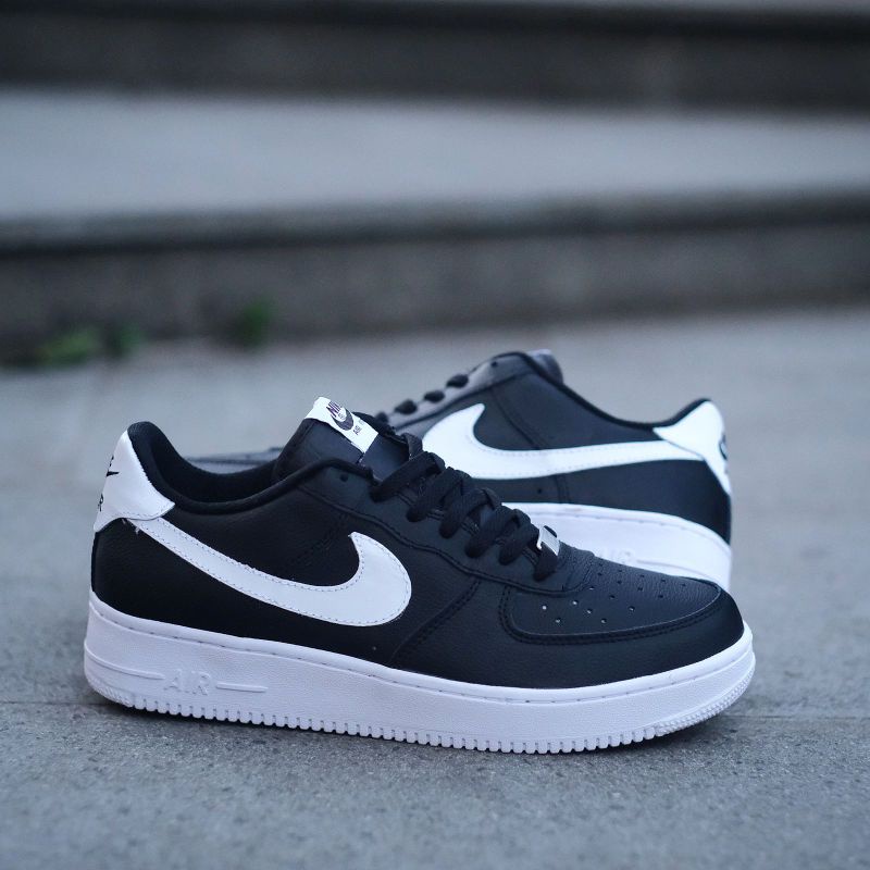 Sepatu  Air Force 1 Low Black List White Sol White Original Premium Sneakers Pria