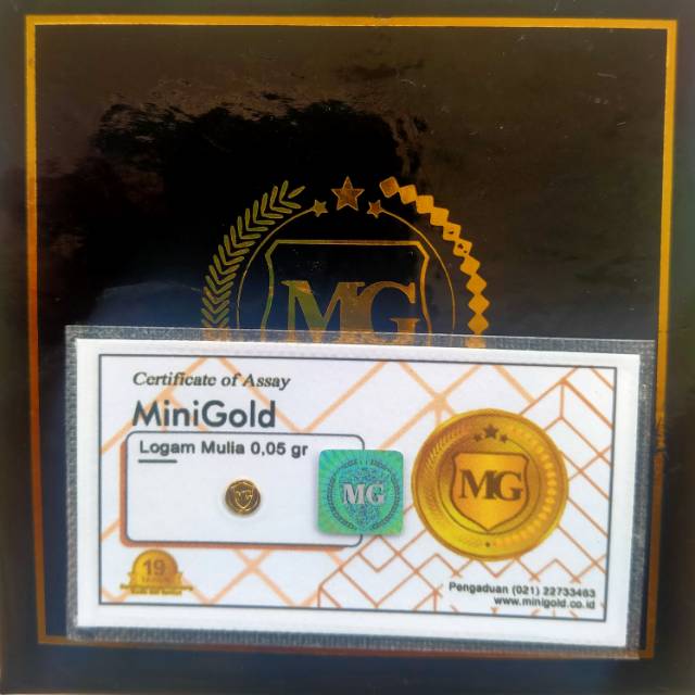 Minigold Emas Mini Gold Logam Mulia Ukuran  0,05 gram + Kwitansi Resmi