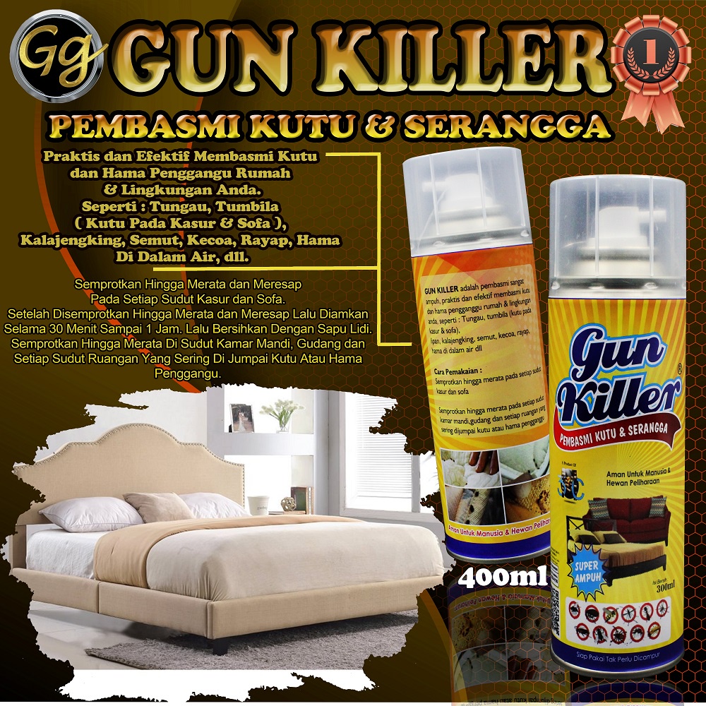 gunkiller obat kutu busuk pinjal obat kutu kucing obat serangga pembasmi kutu busuk kutu kasur kutu 