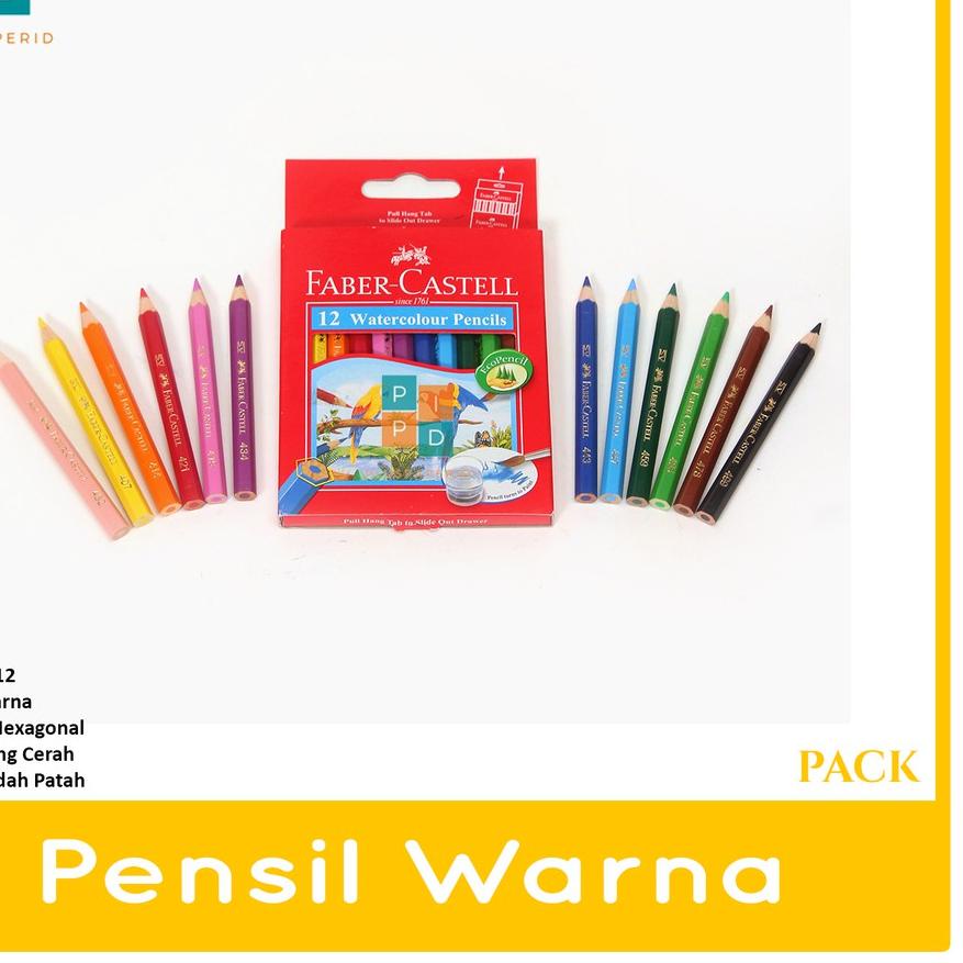 

Terlaris [PER SET] Faber Castell Pensil Warna Watercolour Mini 12 Warna