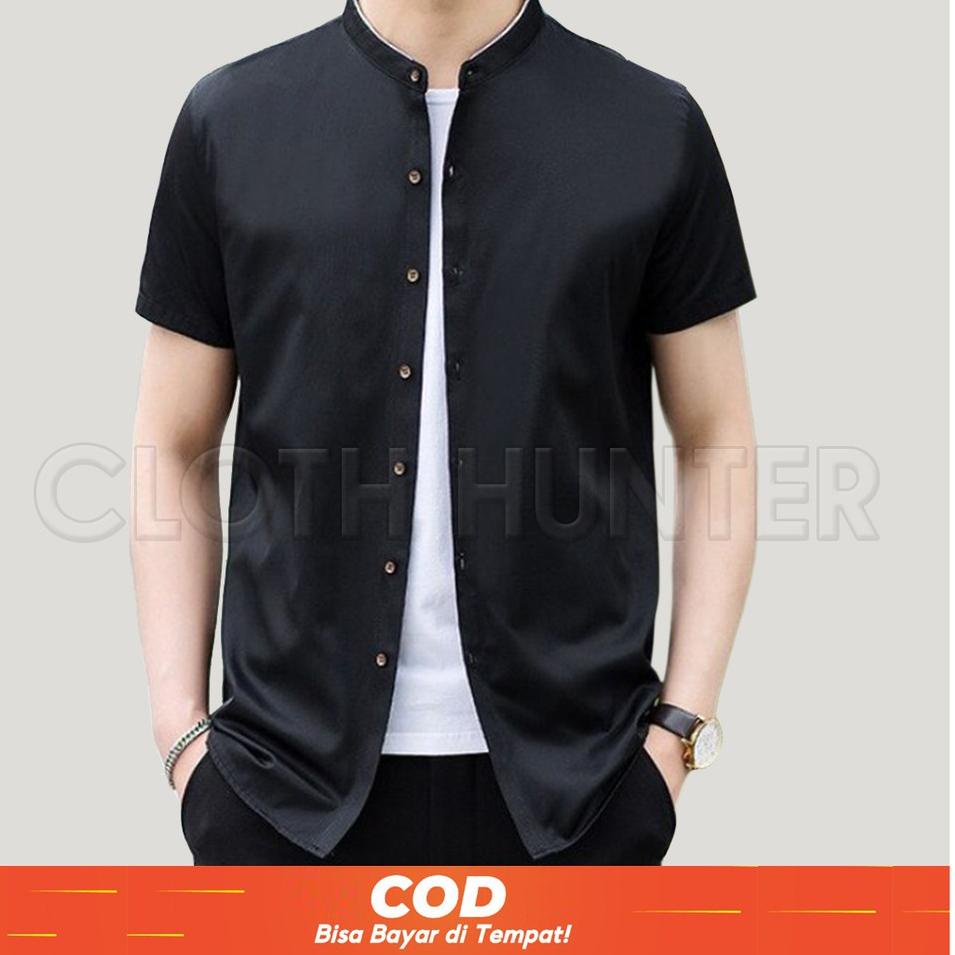 [SBR. 552063] Baju Koko Pria Lengan Pendek Kemeja Muslim Dewasa DZAKIR Original Bandung