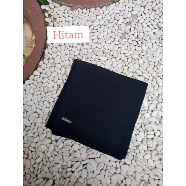 Segiempat Azara Nur Check Lc || Jilbab Square Potton || Segiempat Polos Murah Lc-Hitam