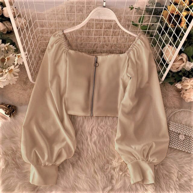 ComfortBoutique BLOUSE CROP ZIPPER