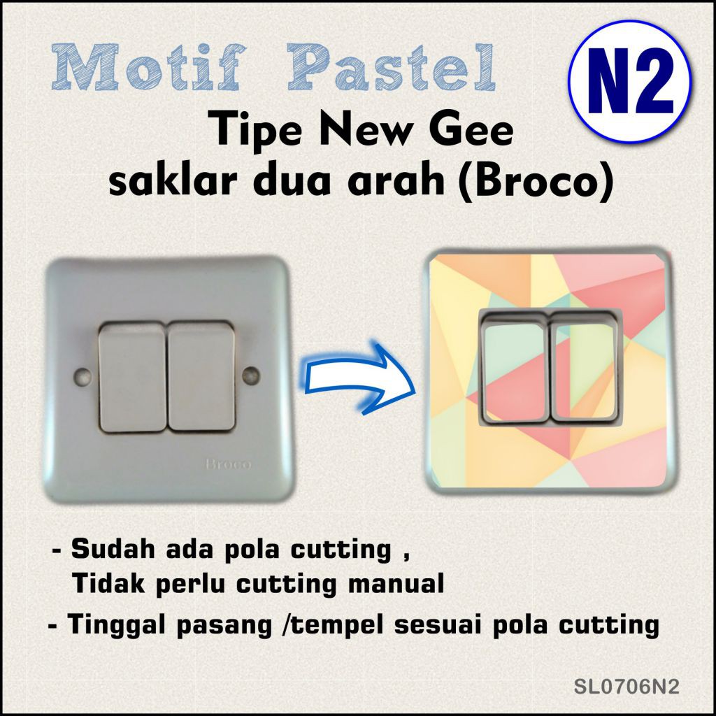 Pastel 06 - Sticker Custom Saklar Dinding / Tombol Lampu  Motif Unik 8cm