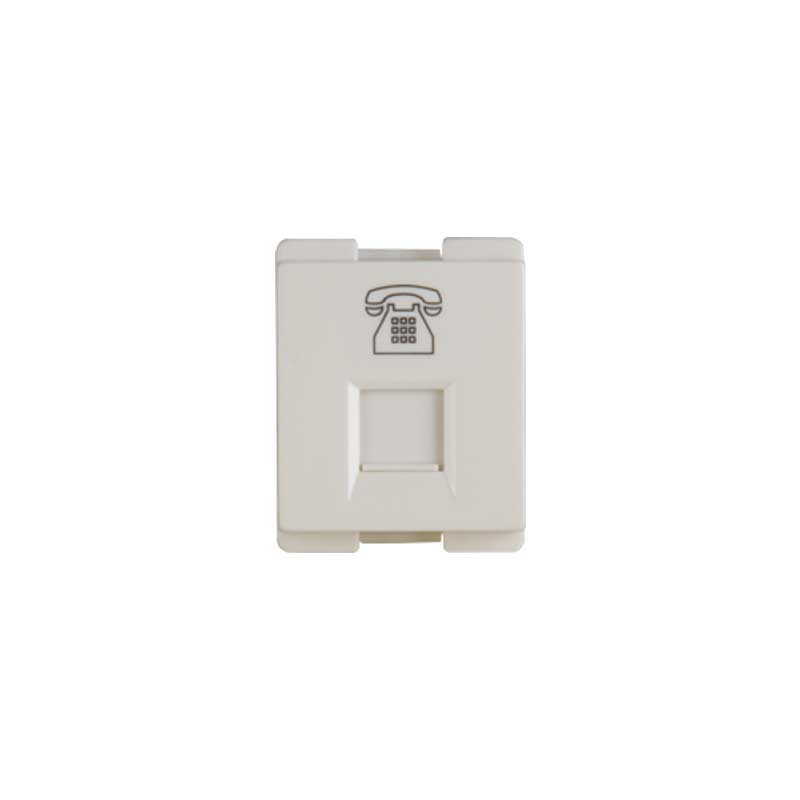 CASA 118 K5PH - White 1/2 Device Telephone Outlet with Shutter Module NERO