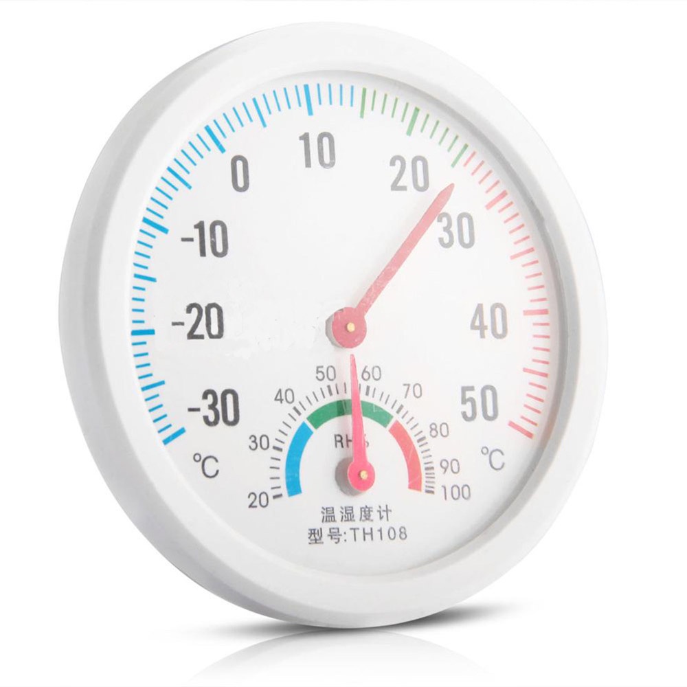 Anymetre Analog Thermometer Hygrometer Temperature Humidity Monitor - TH-108 - White